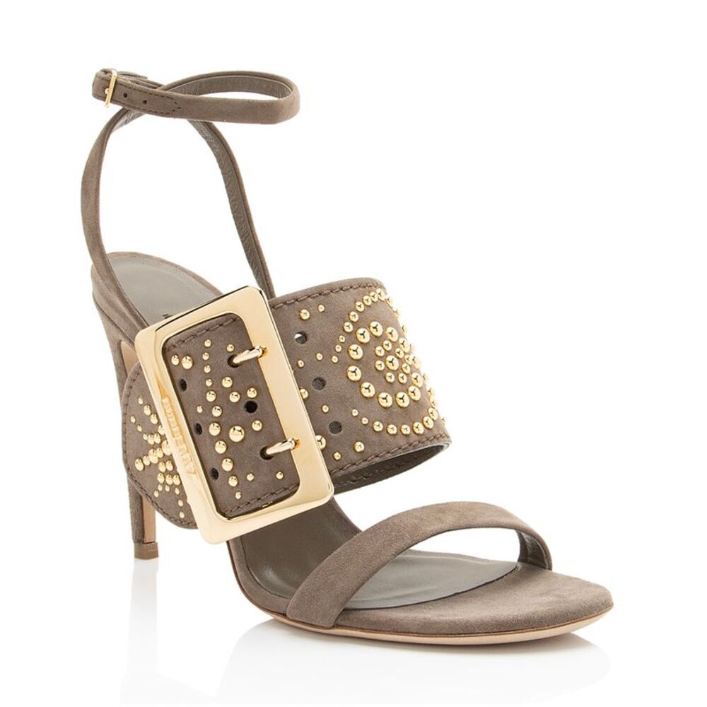 Burberry Studded Suede Buckle Sandals - Size 6.5 / 36.5